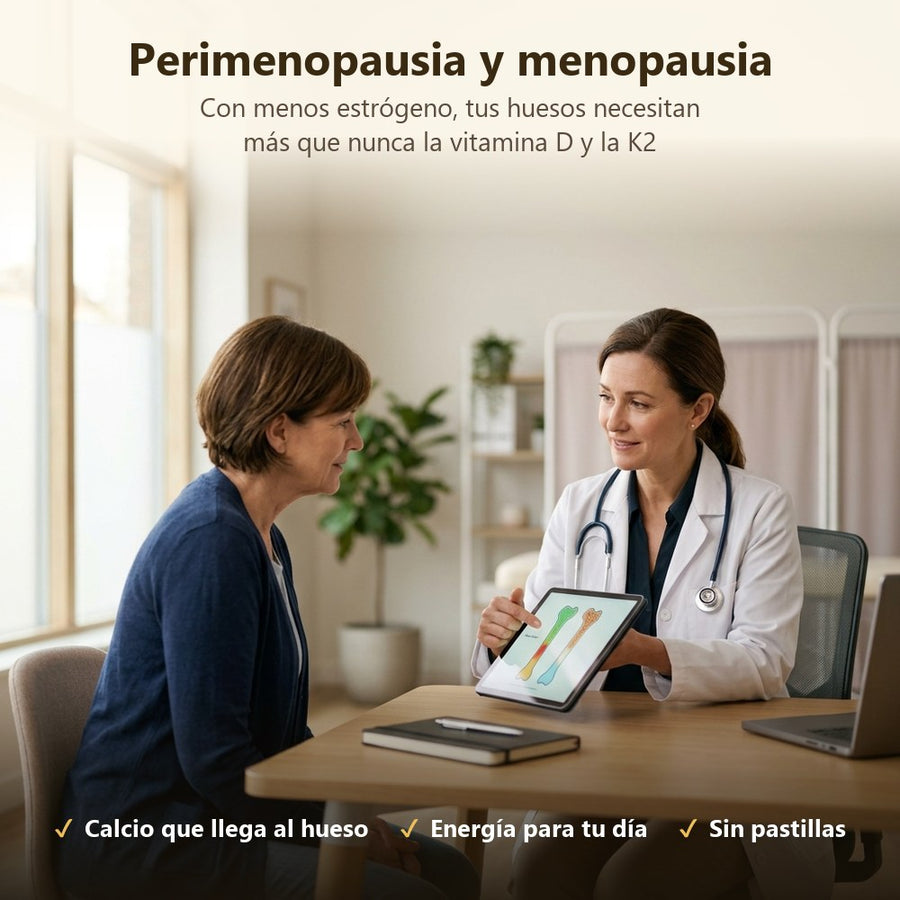 Perimenopausia y menopausia: una médica explica a su paciente por qué necesita vitamina D y K2