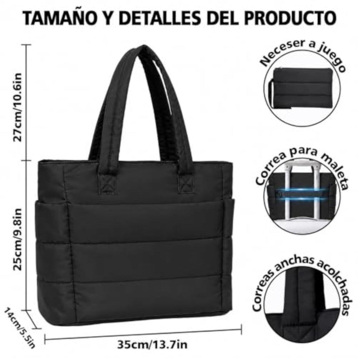 Bolso tote acolchado MONALIA